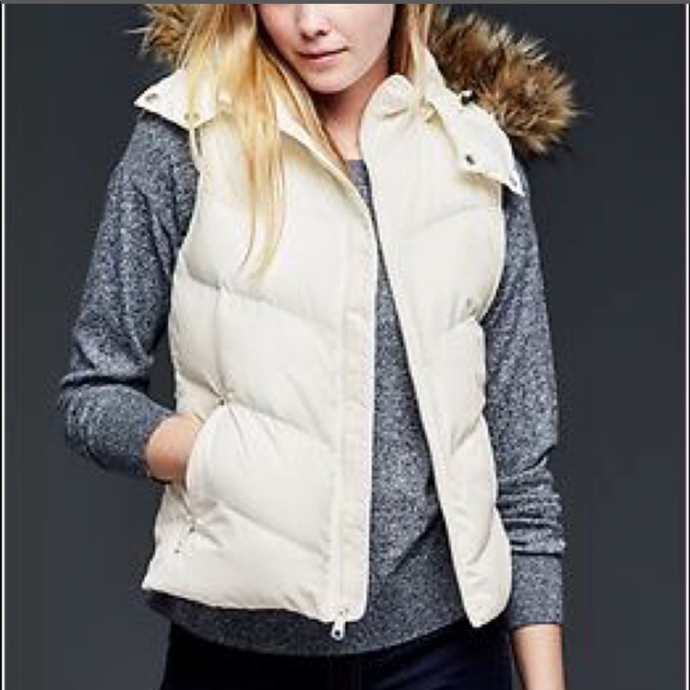 White puffer vest